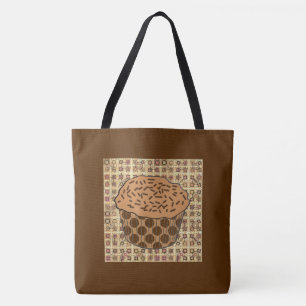 Tote Bag Cupcake caramel givré avec arroses