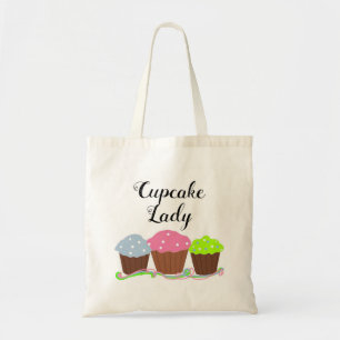 Tote Bag Cupcake Lady Baking Cupcakes