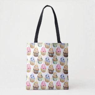 Tote Bag Cupcakes aquarelle