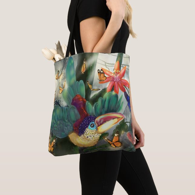 Tote Bag Curl Crested Aracari Toucan (De près)