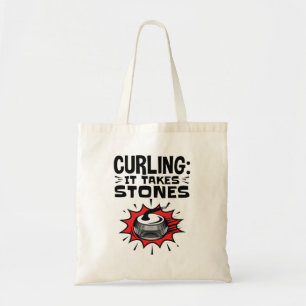Tote Bag Curling Il Prend Des Pierres