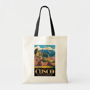 Tote Bag Cusco Pérou Illustration Art de Voyage Vintage
