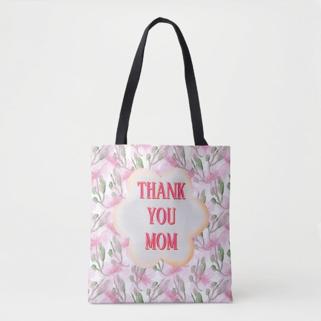Tote Bag Custom and Personalized watercolor floral pattern  (Devant)