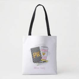 Tote Bag Custom Black Pre Kindergarten Teacher School