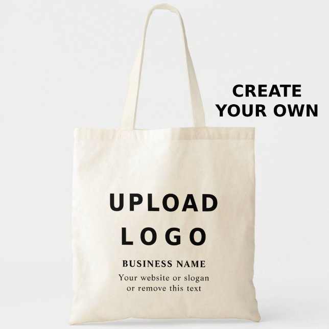 Tote Bag Custom Business Logo & Text –  Template shopping (Créateur téléchargé)