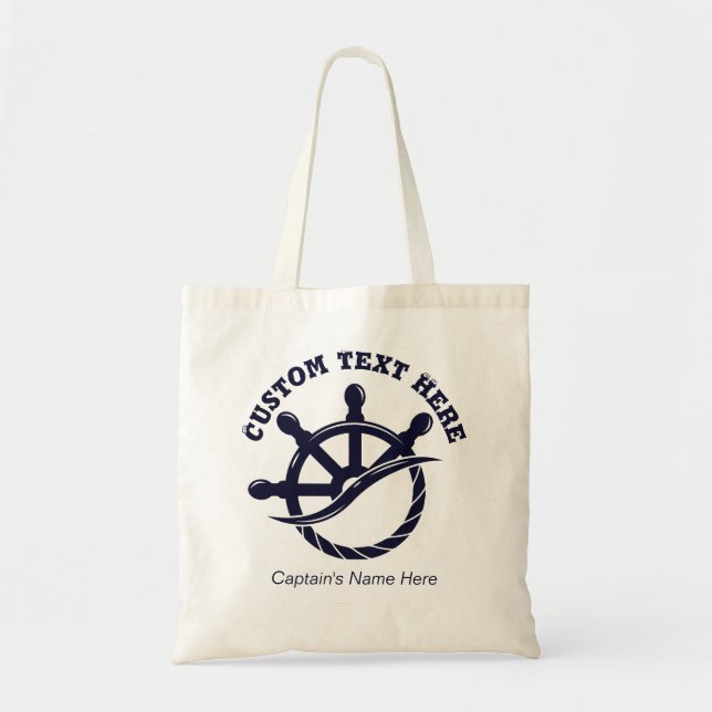 Tote Bag Custom Captain Boat Nautical Gift (Devant)