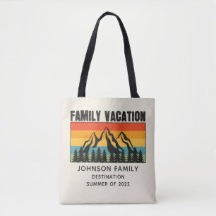 Tote Bag Custom Family Vacation Mountains Randonnée Camping