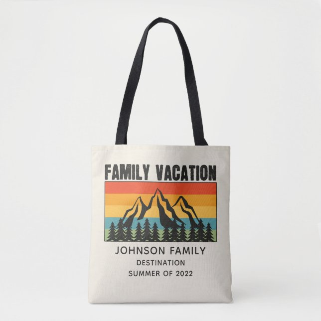 Tote Bag Custom Family Vacation Mountains Randonnée Camping (Devant)