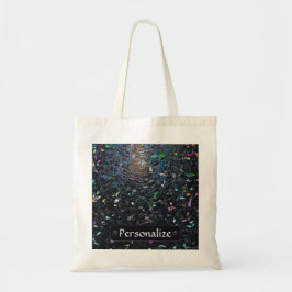 Tote Bag Custom Iridescent Abstract Stained Glass Pattern