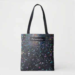 Tote Bag Custom Iridescent Abstract Stained Glass Pattern