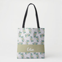 Tote Bag Custom name cute horses pattern
