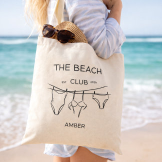 Tote Bag Custom Name Summer Canvas Bag Minimal Aesthetic