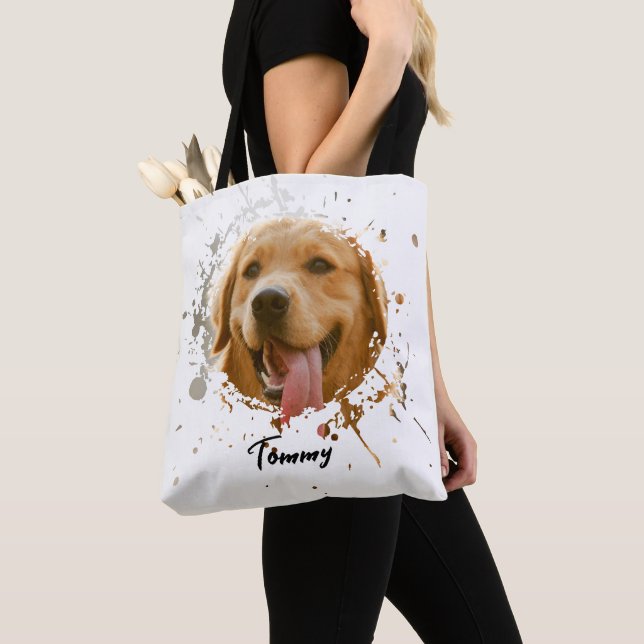 Tote Bag Custom Pet Photo Tote — Personalized Double-Sided  (De près)