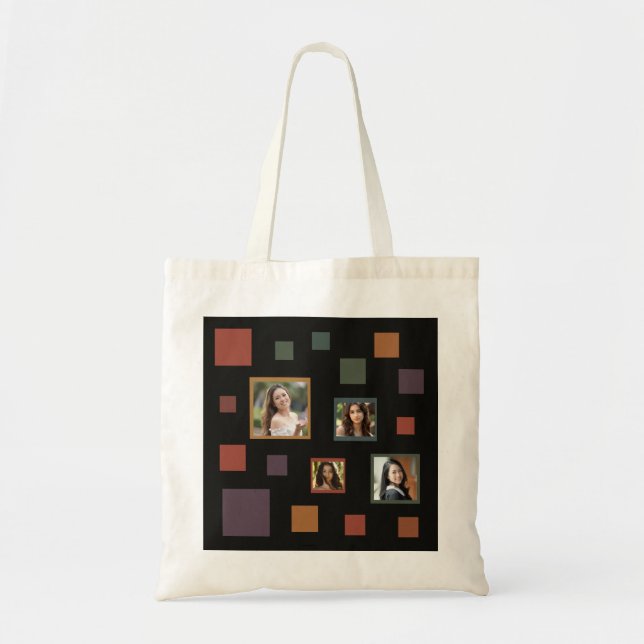 Tote Bag Custom Photo Squares (Devant)