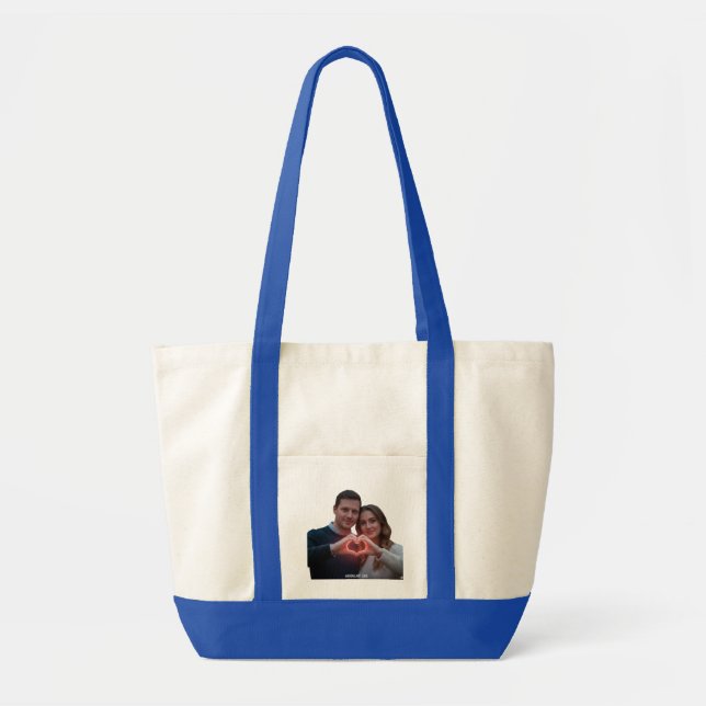 Tote Bag Custom Romantic Couple Real-View Heart Hands Winte (Devant)