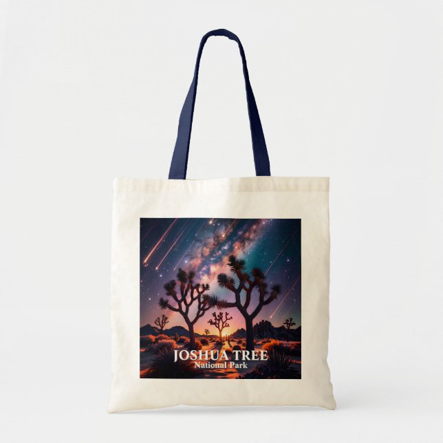 Tote Bag Custom Text Joshua Tree Night Sky Cosmic Landscape (Devant)