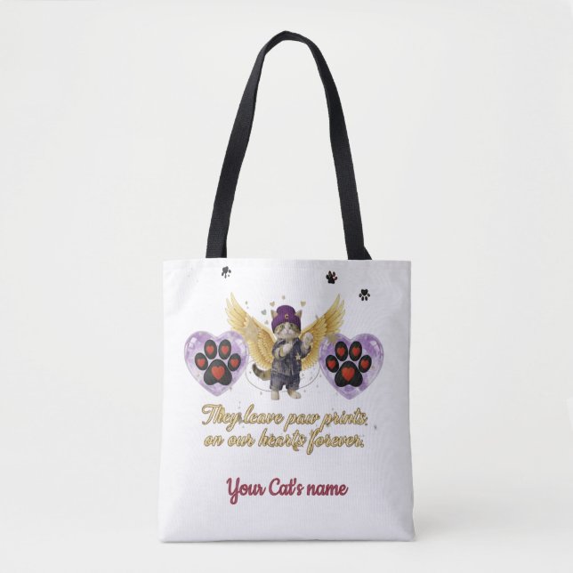 Tote Bag Customize Cat Name  (Devant)
