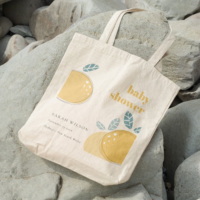 Tote Bag Cute Abstrait Fruité citron Baby shower gras (Créateur téléchargé)