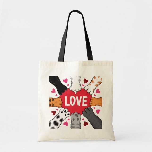 Tote Bag Cute amusante mâte de chat (Devant)