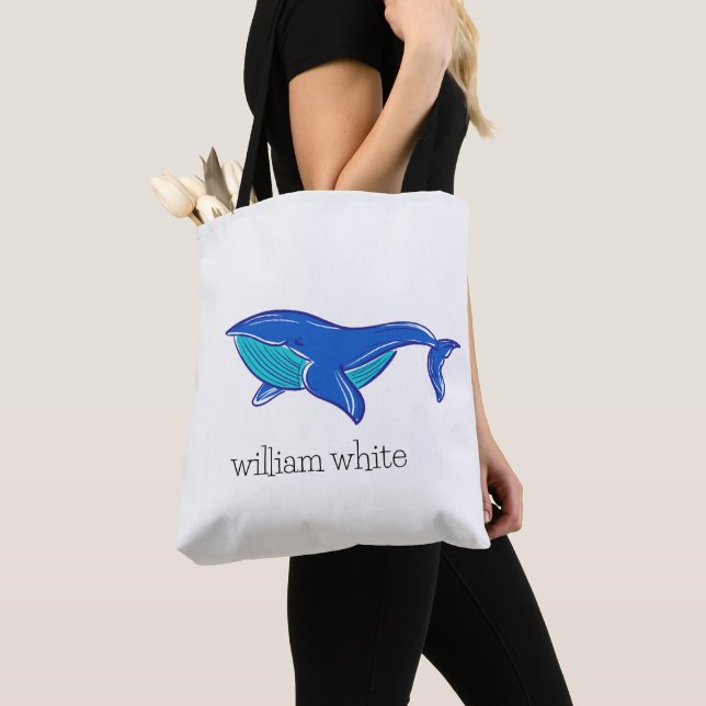 Tote Bag Cute baleine personnalisée (De près)