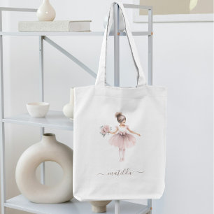 Tote Bag Cute Ballerina Whimsical Girlie Nom
