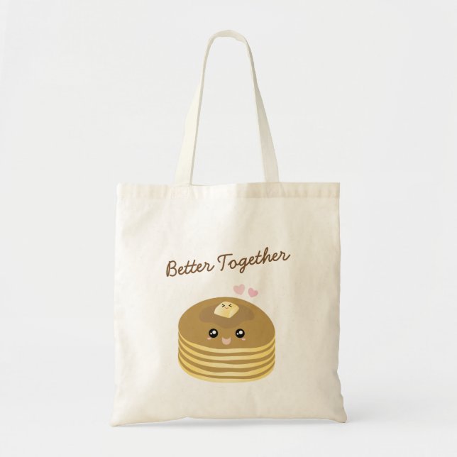 Tote Bag Cute Beurre Pancakes Mieux Ensemble Drôle Foie (Devant)