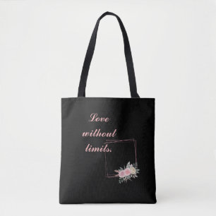 Tote Bag Cute Black Flower