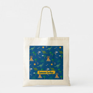 Tote Bag Cute Blue Wildlife Dinosaur Motif Personnalisé