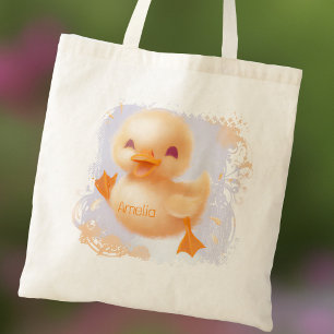 Tote Bag Cute Canard Nom du bébé Pastel Canard