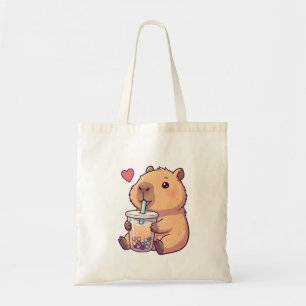 Tote Bag Cute Capybara Boba Tea Bubble pour fille