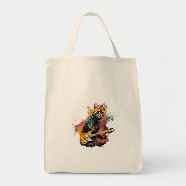 Tote Bag cute cat rocks tar design  (Devant)