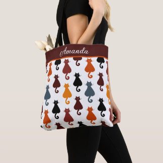 Tote Bag Cute Cats Pattern Personalized