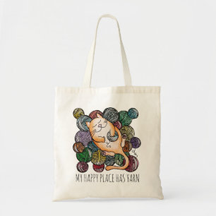 Tote Bag Cute Cat's Yarn Heaven Tricot laine