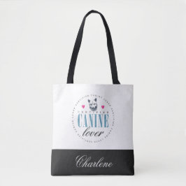 Tote Bag Cute Certified Canine Lover Ajoutez Votre Nom