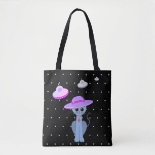 Tote Bag Cute Chat dans un Casquette