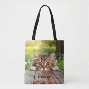 Tote Bag Cute chat Sibérien Peek