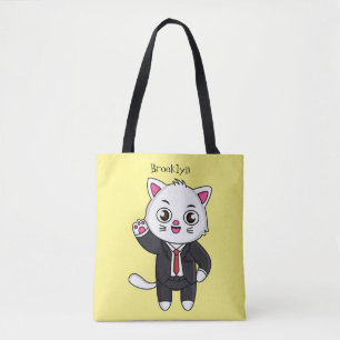 Tote Bag Cute chaton chat en costume d'affaires dessin anim