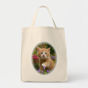 Tote Bag Cute chaton gingembre dans un jardin