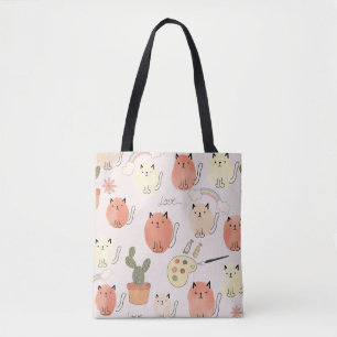 Tote Bag Cute chats sans couture motif
