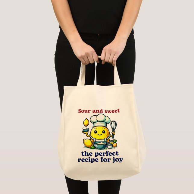 Tote Bag Cute Chef Citron Cuisine Joyeuse Délices (Devant (produit))
