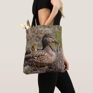 Tote Bag Cute Chillin' Mallard Maman Canard & Bébé Canard