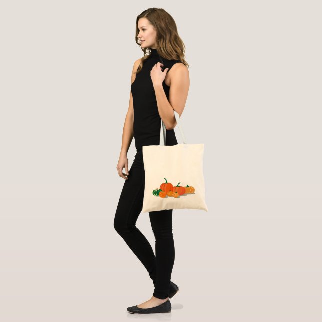 Tote Bag Cute Citrouille orange (Devant (modèle))