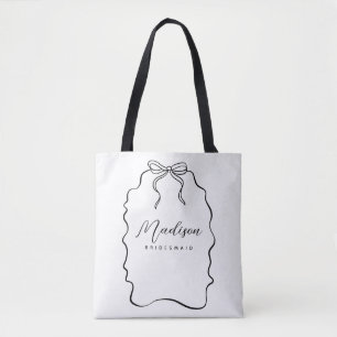 Tote Bag Cute Coquette Ribbon Bridesmaid Cadeau