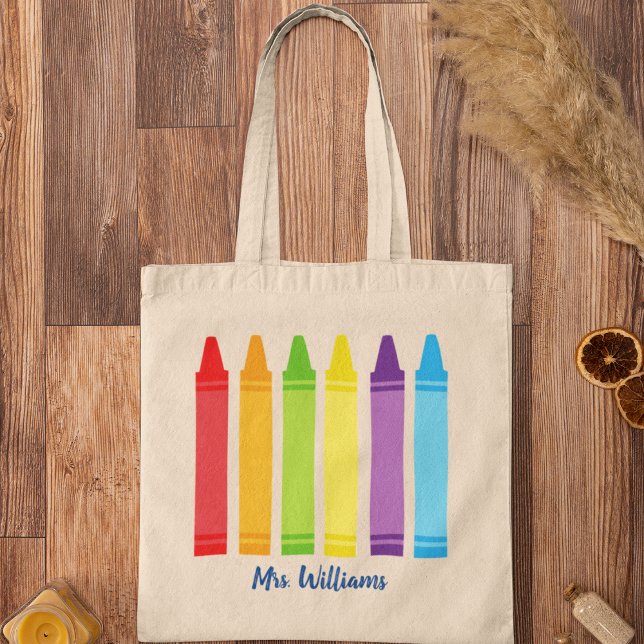 Tote Bag Cute Crayon maternelle jardin d'enfants École Mono (Créateur téléchargé)