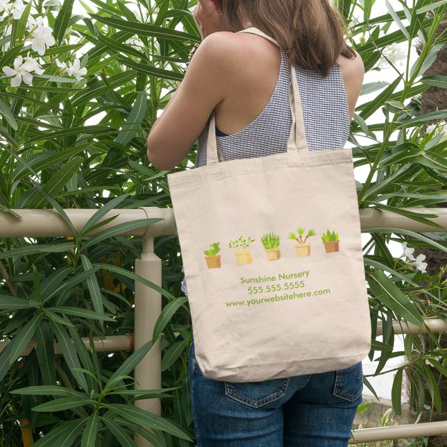 Tote Bag Cute Custom Green Plante jardinage (Créateur téléchargé)