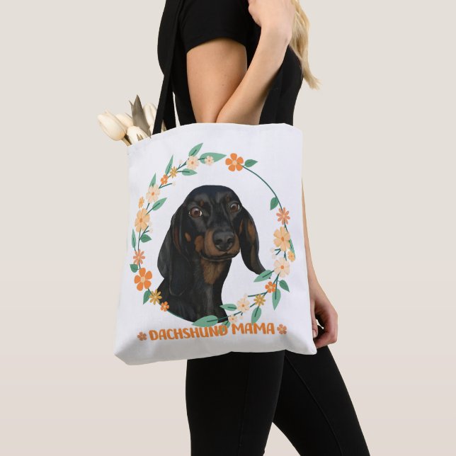 Tote Bag Cute Dachshund - Dachshund Mama (De près)