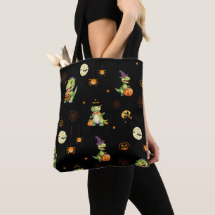 Tote Bag Cute Dinosaur jouer tour citrouille pour traiter h