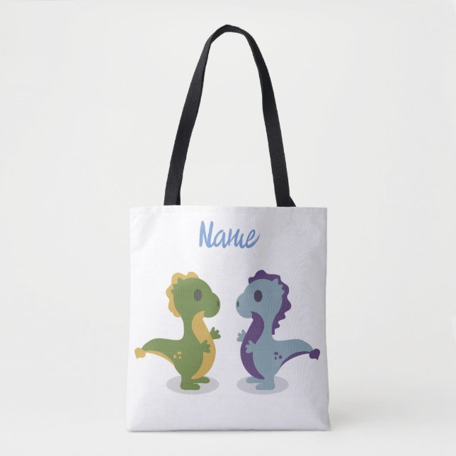 Tote Bag Cute Dinosaur Paire Thunder_Cove (Devant)
