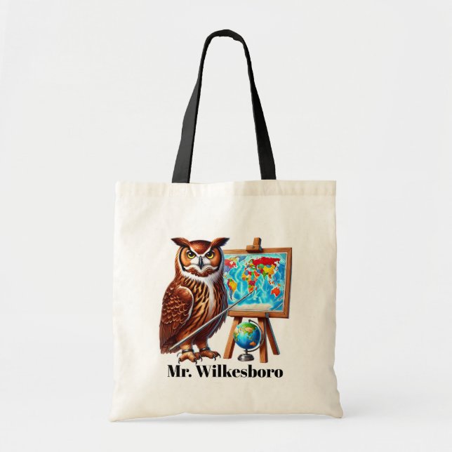 Tote Bag Cute Enseignant doit ajouter nom personnalisable (Devant)