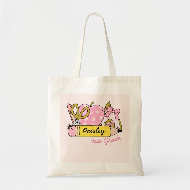 Tote Bag Cute fille crayon Super (Devant)